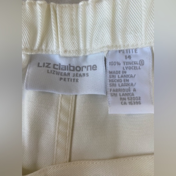 90’s vintage liz claiborne liz wear button down skirt cream pockets ankle sz p14 - Picture 7 of 11
